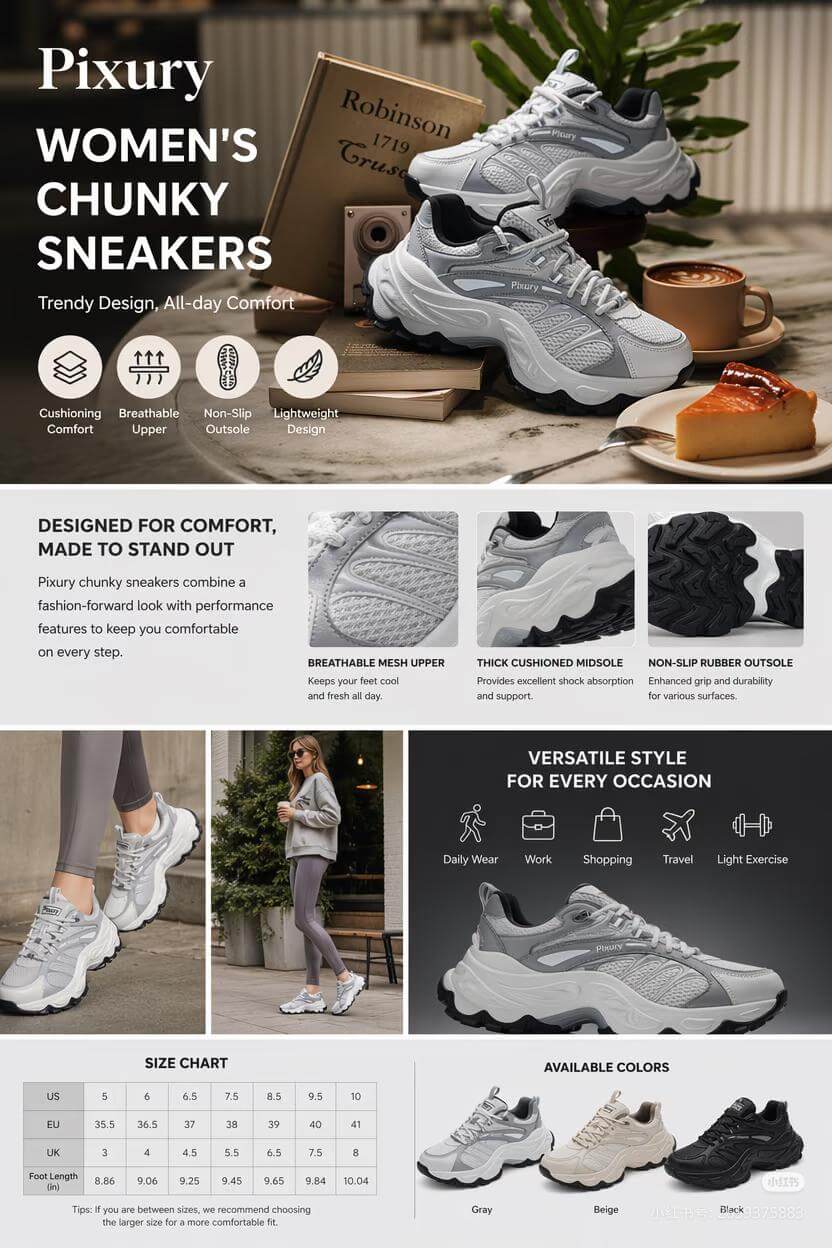 Sneaker selling-point poster example