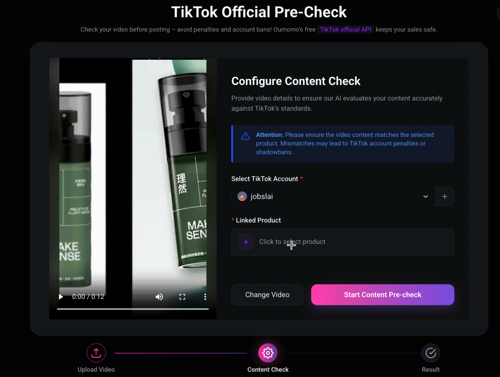 TikTok Official Pre-check Results