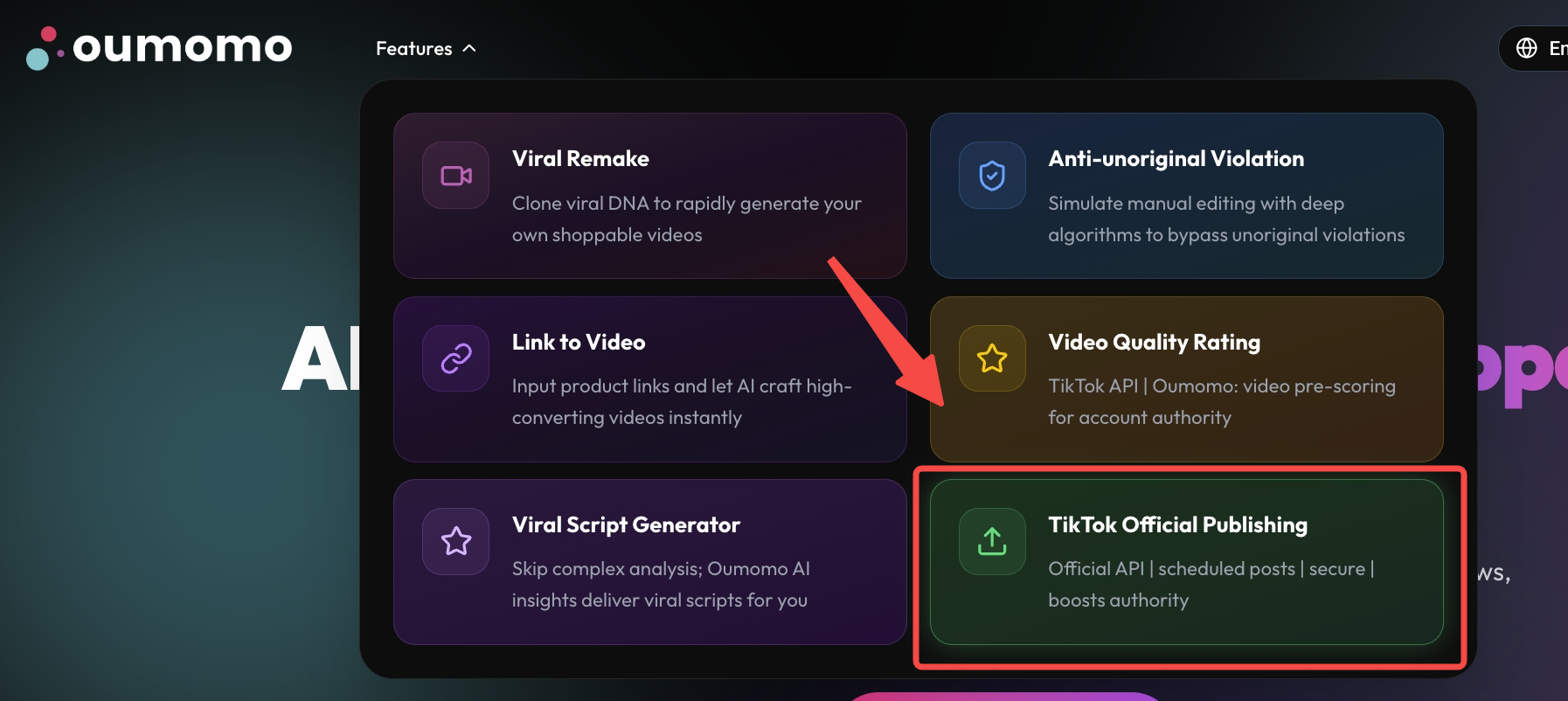 TikTok Publish Home Entry